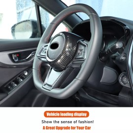 cartiangoUS ABS Carbon Fiber Central Steering Wheel Horn Cover Trim For Subaru WRX 2022-2025