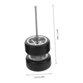 FUNOMOCYA 16 Sets Die-Cast Car Wheels with Rubber Tires, Realistic Design