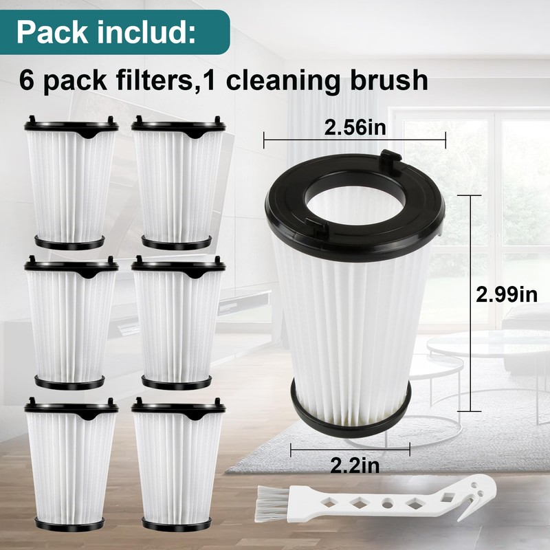 6-Pack HEPA Filters,VAF-1 Vacuum Filters Replacement for Electrolux Ergorapido Stick