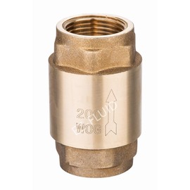 (1Pc) EZ-Fluid 1/2" IPS Thread Female Heavy Duty Brass In-Line Spring Check Valve with Stainless Steel Spring, Brass Disc,One Way Backflow Preventer Check Valve Lead-Free