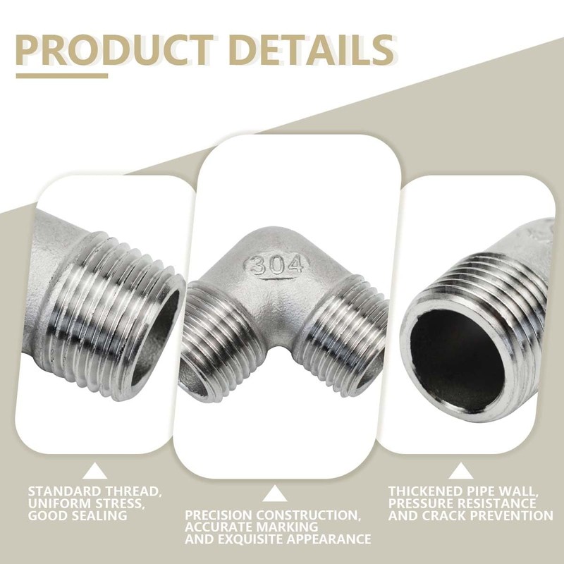 Bwintech 3 Pcs 90 Degree 3/4" Male to 3/4" Male