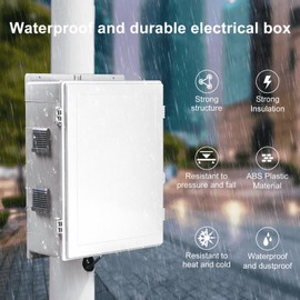 Namunanee Outdoor Electrical Junction Box, ABS Water Resistant Enclosure with Internal Mounting Panel & Hinged Cover, 16.1" H* 12.2" L* 5.9" W