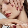 Fall Press on Nails Short Square Fake Nails Autumn Flower