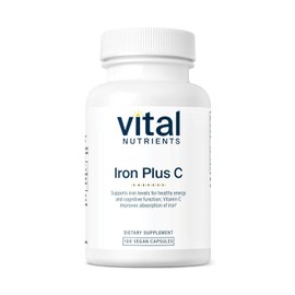 Vital Nutrients Hierro Plus 200 Apoya Cognición Saludable Niveles Energía Hombres Mujeres 100 Cápsulas Por Botella