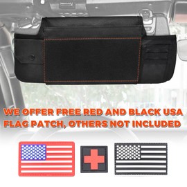 JYMAOYI Sun Visor Organizer Compatible with Wrangler JL & JT 2018-2025, Driver's Side Front Tactical Visor Storage Molle Webbing Visor Storage, car Sunglasses Clip, Multi-Pocket