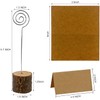 20 Pcs Rustic Wood Place Card Holders with Swirl Wire