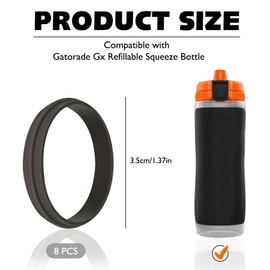 YuCool 8 Pack Water Bottle Gasket Replacement, Silicone Lid Seal O Ring Sealing Gaskets Replacement Parts Compatible with Gatorade Gx Water Bottle