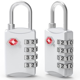 Diyife TSA Luggage Locks, [Pretty Silver] Pack of 2 4-Digit Combination Locks Code Lock, High-Strength Zinc Alloy Security Lock for Travel Suitcase, Backpack