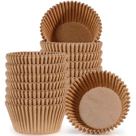 Caperci Standard Parchment Cupcake Liners for Baking 300 Pcs - Odorless Greaseproof Paper Muffin Baking Cups for Wedding Birthday Party Baby Shower Festivals (Natural)