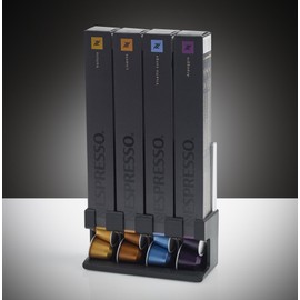 U-CAP One Nespresso Coffee Capsule Holder and Capsule Stand for 40 Capsules in Kitchen and Office - Best Mounting on the Wall - Also as a Stand/Organiser - Aluminium / Plastic, Silver/Black