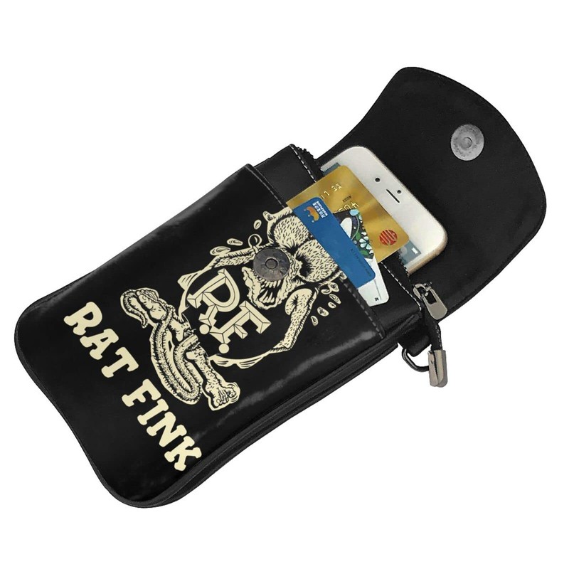 Rat Fink Smartphone Pouch, Genuine Leather, Shoulder Bag, Thin, Women's,