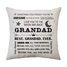 Aconesong Grandad Gifts Best Grandad Ever Gift Cushion Cover Cushion Case Throw Pillow Cover Gift for Grandfather Idea Birthday Gifts Father's Day Decoration 45 x 45 cm (Grandad)
