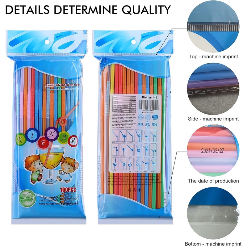 Bendy Disposable Plastic Drinking Straws 12.8" Long for 40oz Tumbler