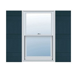 Ekena Millwork LJ4S14X05900MB 14" W Lifetime Vinyl, Standard Four Joined, Board-n-Batten, w/Installation Lok's & Matching Screws Shutter (Per Pair), 59-in. H, 166-Midnight Blue