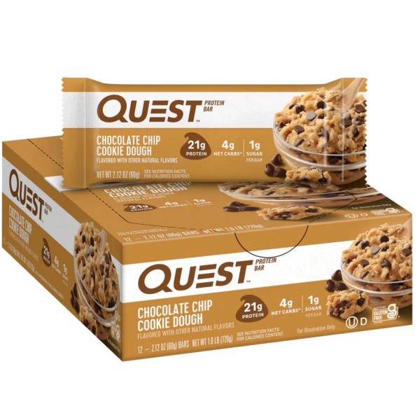 Quest Nutrition Chocolate Chip Cookie Dough Protein Bars 12 COUNT
