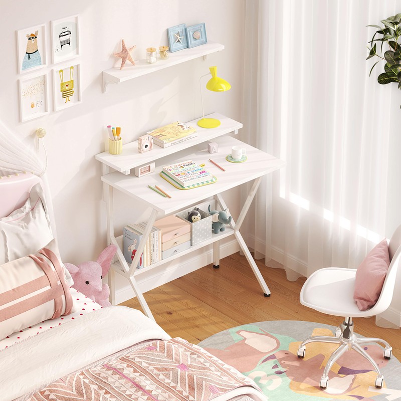 COTUBLR Small Desk, 27.5 Inch Small Computer Desk for Small