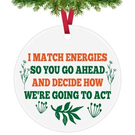 Christmas Ornaments for Coworkers Colleague Inspirational Gifts Motivational Gifts for Best Friends Sisters Encouragement Ceramic Ornament for Women Men Funny Office Decoration Gifts for Leader Boss