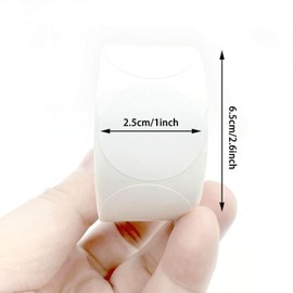 500 Pcs White Round Stickers,1 Inch Dot Stickers Color Coding Labels,White Sticker Roll Price Tag Stickers Small Circle Stickers Labels for Office Home Classroom