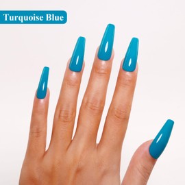 Imtiti Blue Gel Nail Polish, 15ML Turquoise Blue Gel Polish Autumn Winter Gel Nail Polish Soak Off LED UV Nail Gel Polish DIY Nail Art Starter Manicure Salon Gel Nail Kit