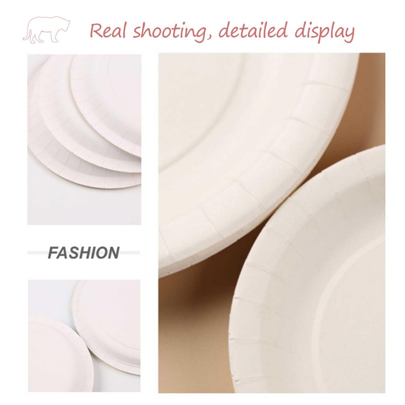 30pcs 9inch & 20pcs 7inch Paper Plates Disposable Dishes Party