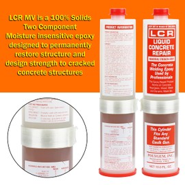 LCR Injection Epoxy Part A Resin and Part B Hardener with 7 Injection Ports for Repair of Concrete Foundation Cracks, Use LCR Repair Paste for Vertical Cracks or Alone on Horizontal Surfaces