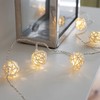 Lights4fun 16er LED Rattan Ball Lichterkette warmweiß Batteriebetrieb Ramadan Tischdeko
