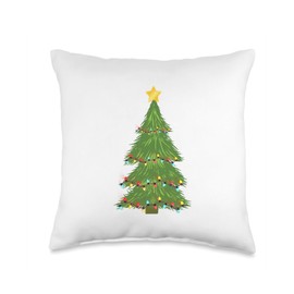 christmas Pjs depot Tree Lights Perfect Christmas Party Tee Pajamas Throw Pillow, 16x16, Multicolor