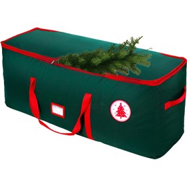 Large Christmas Tree Storage Bag, Fits Up to 7.5 ft Artificial Disassembled Trees with Durable Handles, Sleek Dual Zipper & Tag Card, Waterproof Tear-proof Holiday Xmas Bags Box for Years Use
