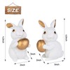 Sahoottie 2 Pcs Ceramic Easter Bunny Figurine Easter Bunny Ornaments