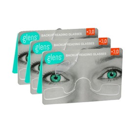 glens Unisex Armless Reading Glasses - 3 Readers in +3.0 Classic Pack- Emergency Lightweight Pocket Ultra Thin Readers - Reading Glasses Men & Women - 4 Colors 4 Diopters Available