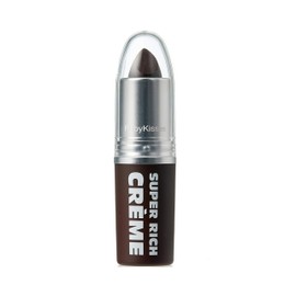 Ruby Kisses Super Rich Creme Lipstick, Hydrating Full Coverage Long Lasting Highly Pigmented Smooth Apply Lip Makeup for Women Men (Ebony)