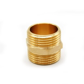 DOJA Barcelona Double Nipple Brass Connector Male Thread 1/2 Inch Screw Connection Pipe Connector for Air, Water, Gas, Fuel, Oil Shower Hose Adapter Tap Reducer