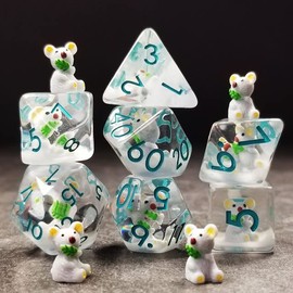 Sage's Portal Animal Familiars Resin DND Dice Set Polyhedral Dice Set for Dungeons and Dragons RPG Pathfinder Tabletop TTRPG (Baby Koala)