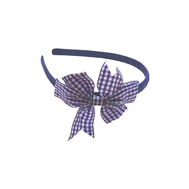 Hair Band Alice Head Band with Gingham Flat Bow School