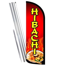 Vista Flags Hibachi Premium Windless Feather Banner Flag Kit (Flag, Pole, & Ground Mt)