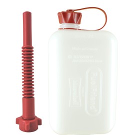 FuelFriend -Big Clear Max. 2.0 Litres – Small Petrol Can Mini Reserve Canister with UN Approval + Flexible Premium Outlet Pipe