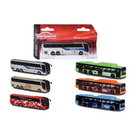 Majorette 212053159SDN - Man City Bus - Metal with Freewheel, 13 cm, from 3 Years, Available in 6 Different Models and Colours, Random Selection, Multi-Colour