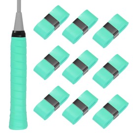 M METERXITY 10-Pack Tennis Racket Grip Tape PU Tennis Overgrip Grip Tapes Anti-Slip Sweat Absorbent for Pickleball/Racquetball/Badminton/Squash/Baseball Bat Handle Green Blue
