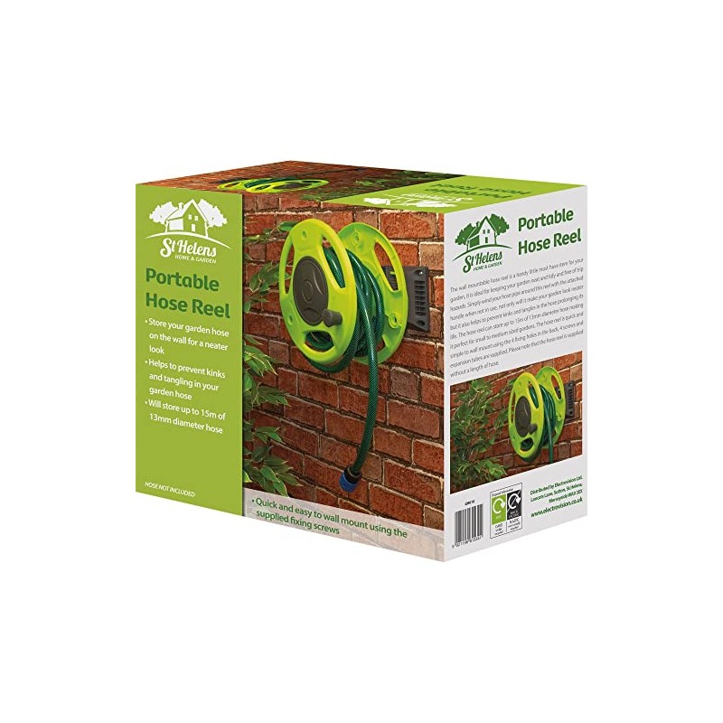 Wall Mountable Hose Reel - Stores up to 15m of