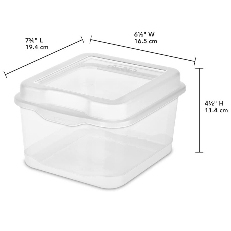 Sterilite FlipTop, Stackable Small Storage Bin with Hinging Lid, Plastic