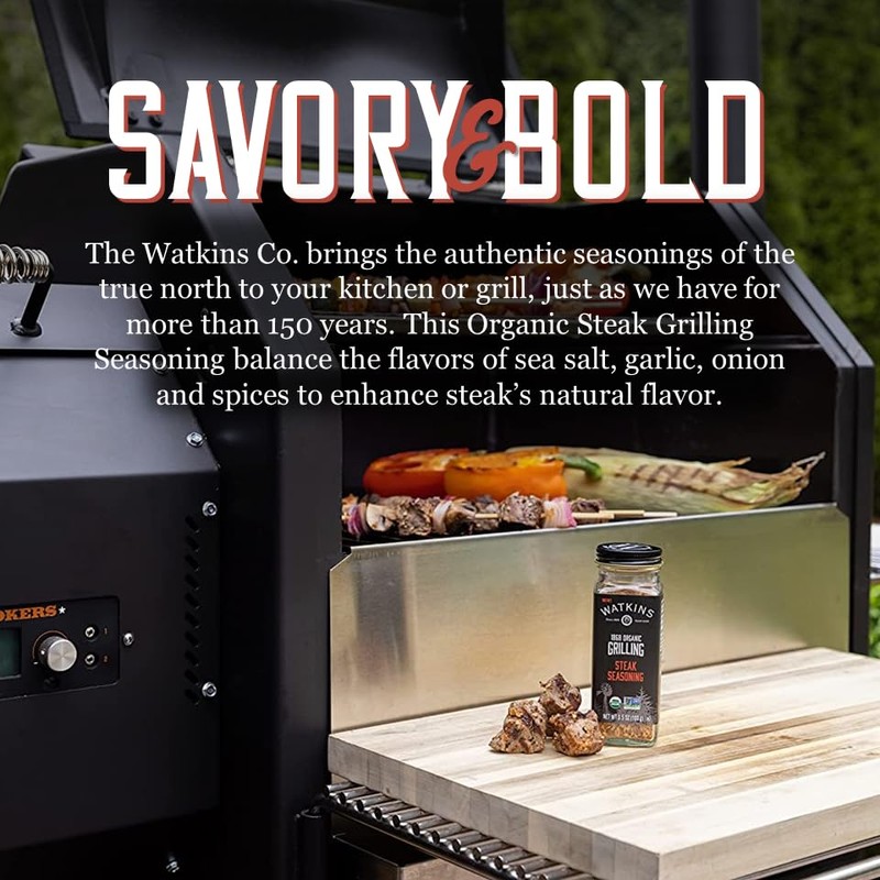 Watkins 1868 Organic Grilling Steak Seasoning, 3.5oz (Pack of 1)