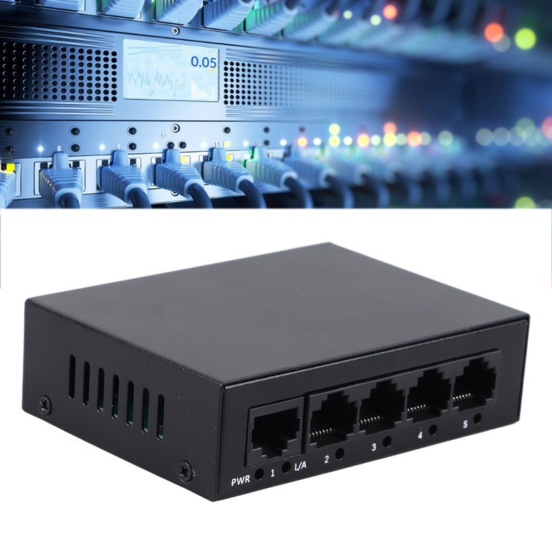 5 Port Ethernet Switch Professional High Speed 10 100Mbps Iron