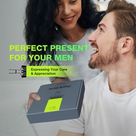 Mensure Razors for Men - Shaving Kit for Men, Magnetic Assembly Design, Precision 6-layer Blade, Lubricating Strips, 4 Refills (Silver)