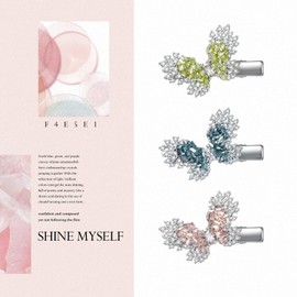 Hand-Beaded Crystal Butterfly Hair Claw Clip, SHE'S FREE STYLE JUST FOR YOU Metal Small Hair Clip with Artificial Zircon, Romantic sparkle Hair Accessories for Women (Pink)