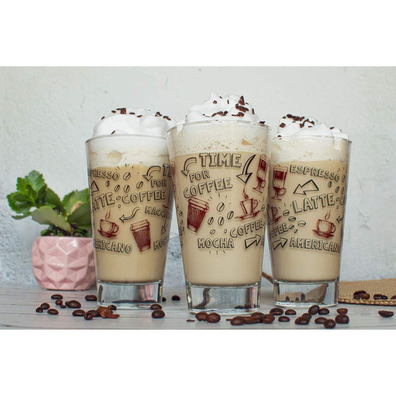 Sendez 6 Latte Macchiato Glasses 310 ml Coffee Glasses Drinking