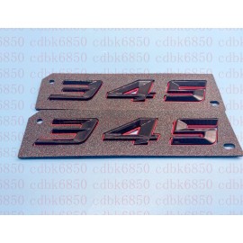 cdbk (2pc) Black Red 345 Badge Emblem  for MOPAR HEMI Passenger & Driver Side