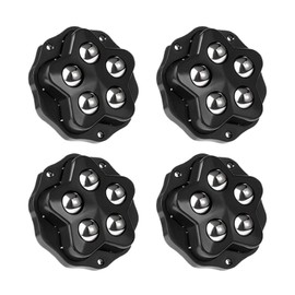 4pack/lot Small Castor Wheels Stainless Steel Caster Set for Furniture Small Castor Wheels Stick On Wheels Small Castors, 4pcs Black