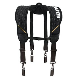 ToughBuilt GelFit Black Suspenders with Buckles, Loop & ClipTech Attachment Points