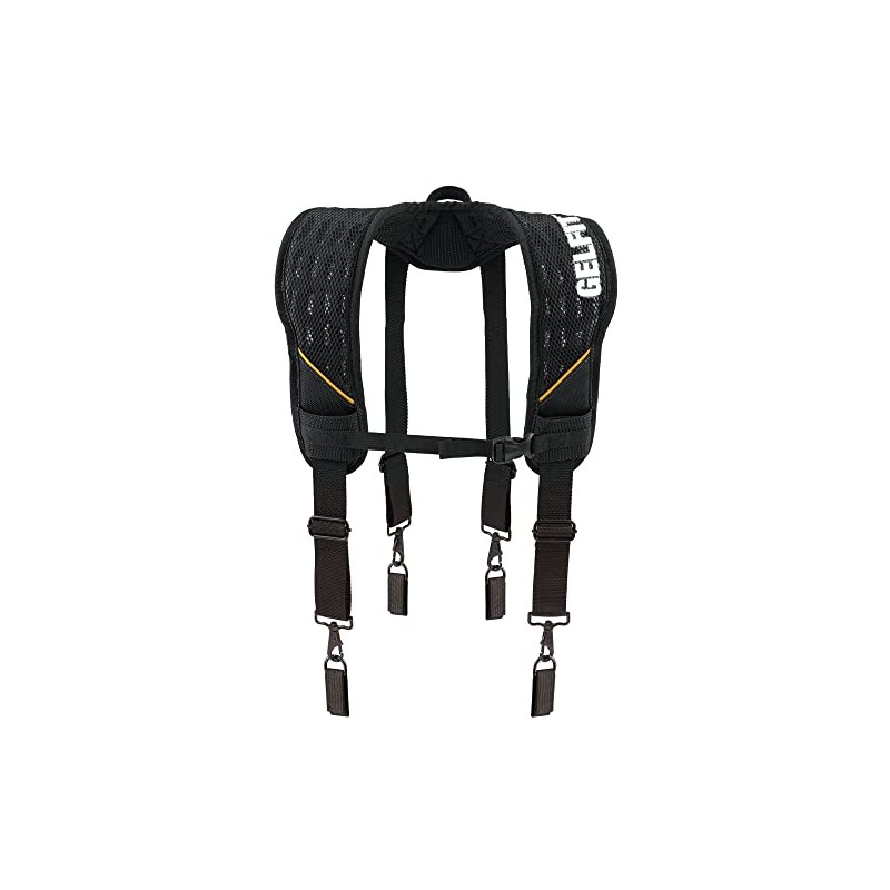 ToughBuilt GelFit Black Suspenders with Buckles, Loop & ClipTech Attachment