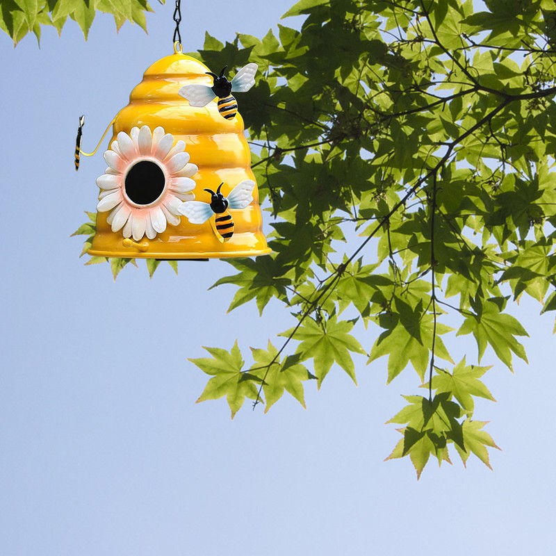 Beehive Bird Houses Outside Iron Hanging Birdhouses Garden Bird Nest